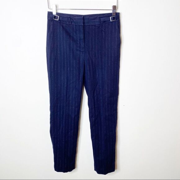 Halogen Navy Pin Stripe Career Pants Trousers 0 - Picture 1 of 9